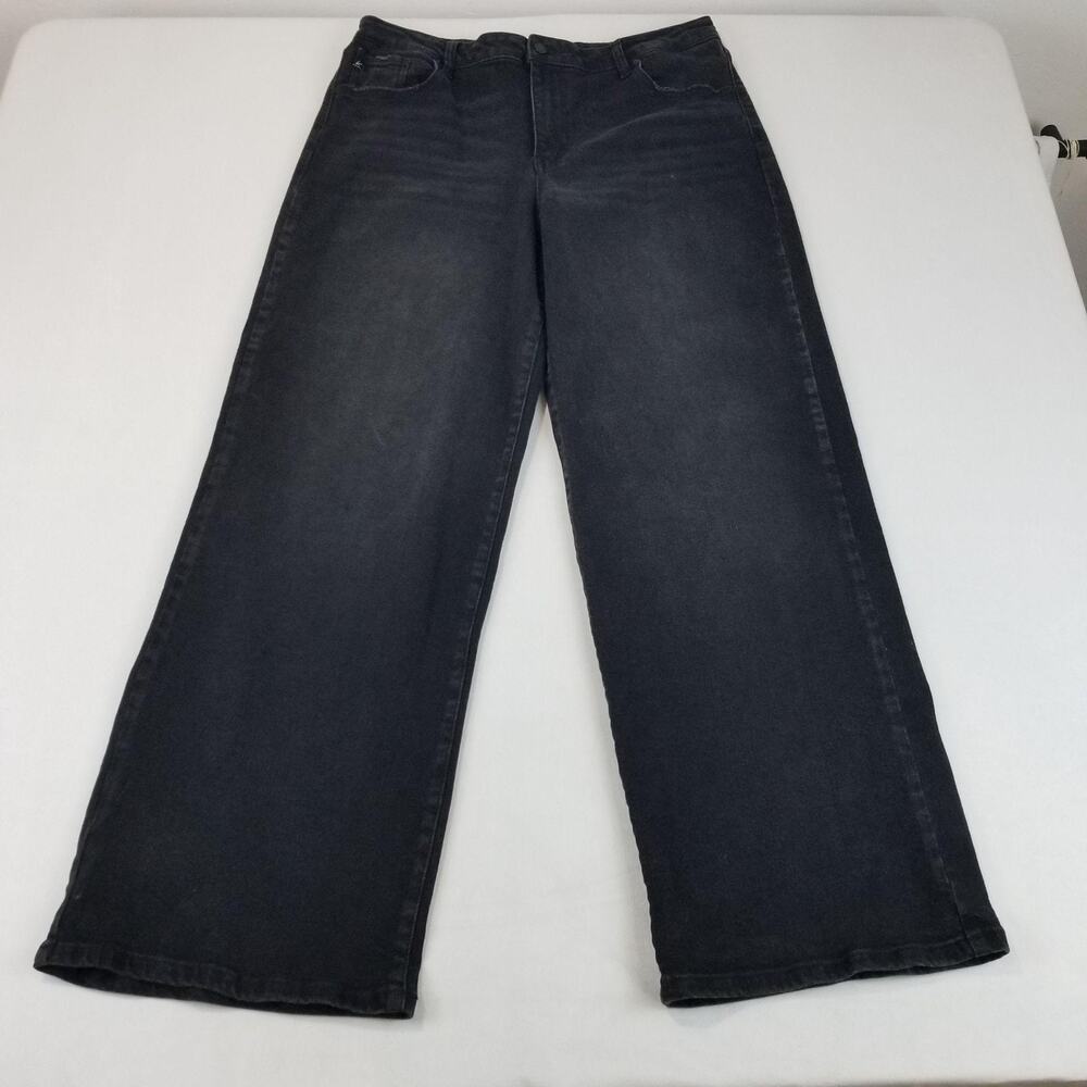 KanCan Jeans Womens 15/31 Black Baggy Wide Leg High Rise Stretch KC7008S-BK